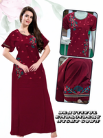 Stylish Embroidery Nightgown | Superior Quality Bizzy - Lizzy Nighty | Plain Pattern with Beautiful Embroidery Work's | Updated Collection's (CPL)