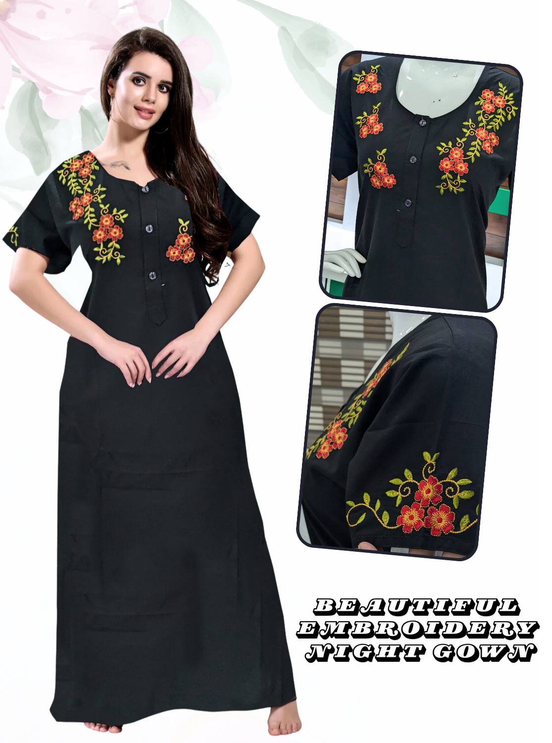 Stylish Embroidery Nightgown Online