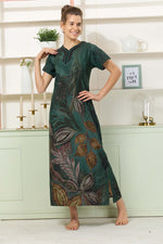 MANGAI Colourful Digital Panel Printed Alpine Fancy Nighty |All Over Print | Half Sleeve | Zipless Model | Side Pocket | Premium Night Wear (AFK)