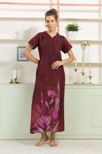 MANGAI Colourful Digital Panel Printed Alpine Fancy Nighty |All Over Print | Half Sleeve | Zipless Model | Side Pocket | Premium Night Wear (AFK)