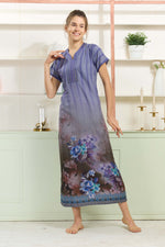 MANGAI Colourful Digital Panel Printed Alpine Fancy Nighty |All Over Print | Half Sleeve | Zipless Model | Side Pocket | Premium Night Wear (AFK)