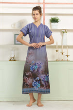 MANGAI Colourful Digital Panel Printed Alpine Fancy Nighty |All Over Print | Half Sleeve | Zipless Model | Side Pocket | Premium Night Wear (AFK)