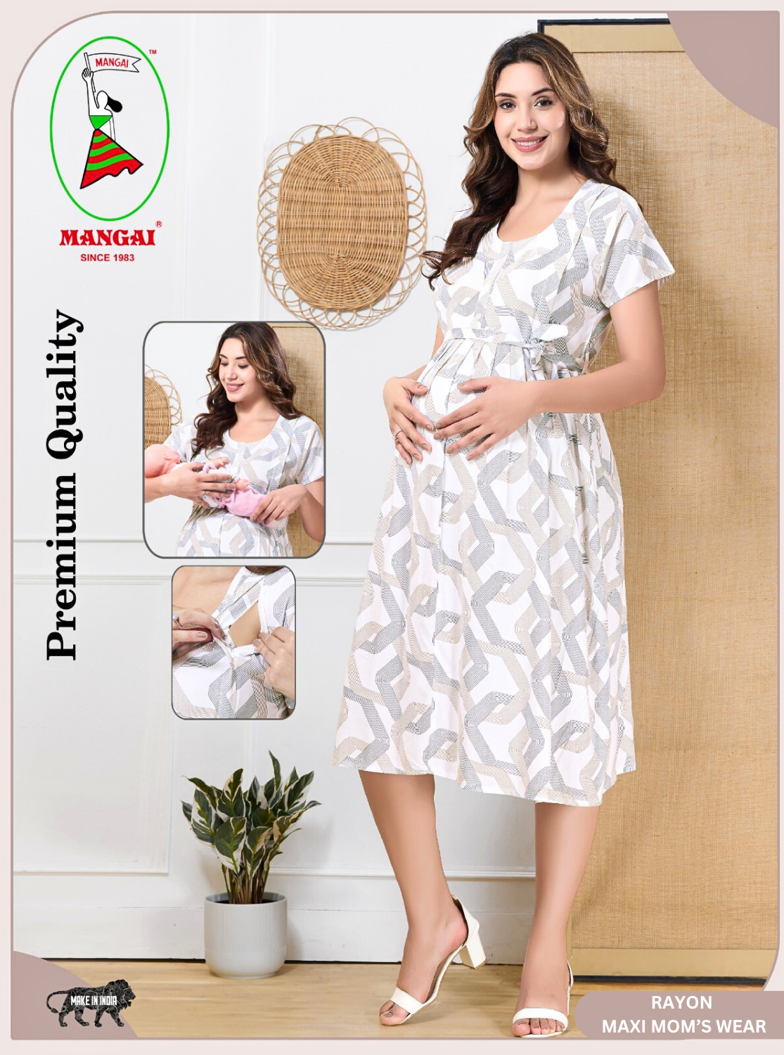 New Arrivals 4-IN-ONE MAXI Mom's Feeding & Casual Wear | Stylish Maxi Style | Invisible Feeding Zipper | Perfect Pre & Post Pregnancy Wear   (MAXI 4-IN-ONE)