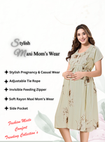New Arrivals 4-IN-ONE MAXI Mom's Feeding & Casual Wear | Stylish Maxi Style | Invisible Feeding Zipper | Perfect Pre & Post Pregnancy Wear   (MAXI 4-IN-ONE)
