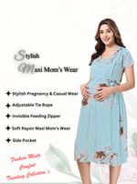 New Arrivals 4-IN-ONE MAXI Mom's Feeding & Casual Wear | Stylish Maxi Style | Invisible Feeding Zipper | Perfect Pre & Post Pregnancy Wear   (MAXI 4-IN-ONE)