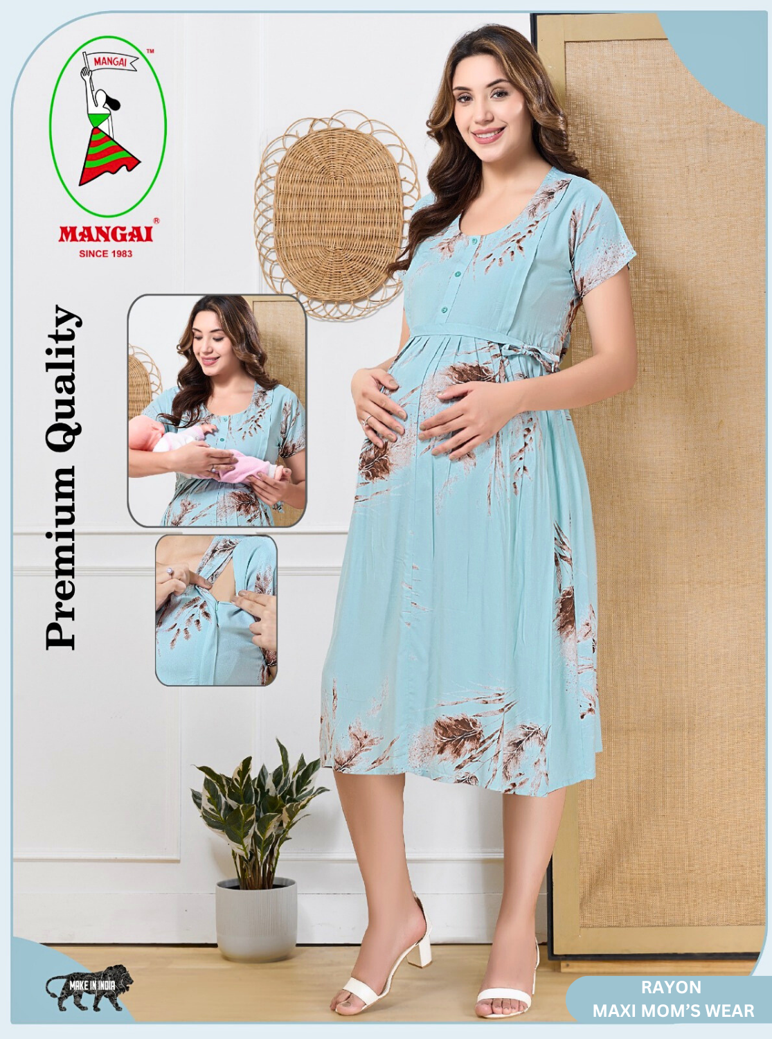 New Arrivals 4-IN-ONE MAXI Mom's Feeding & Casual Wear | Stylish Maxi Style | Invisible Feeding Zipper | Perfect Pre & Post Pregnancy Wear   (MAXI 4-IN-ONE)