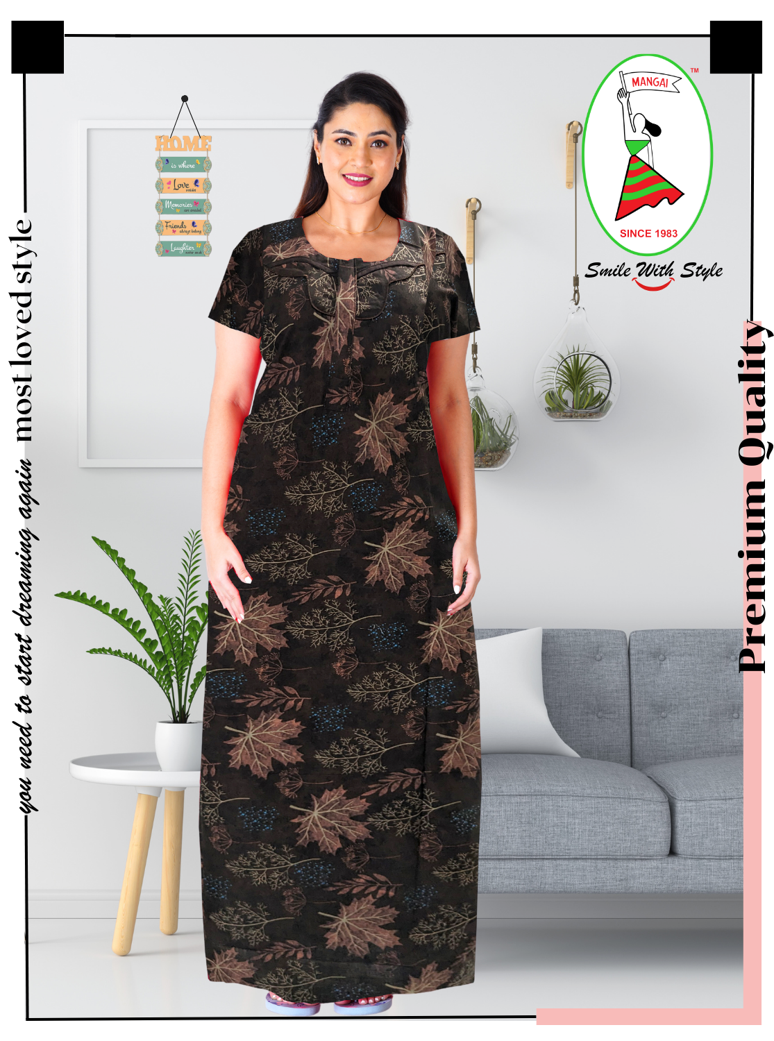 MANGAI Premium Cotton Printed Nighties- All Over Printed Stylish Nightwear for Stylish Women | Updated Design's