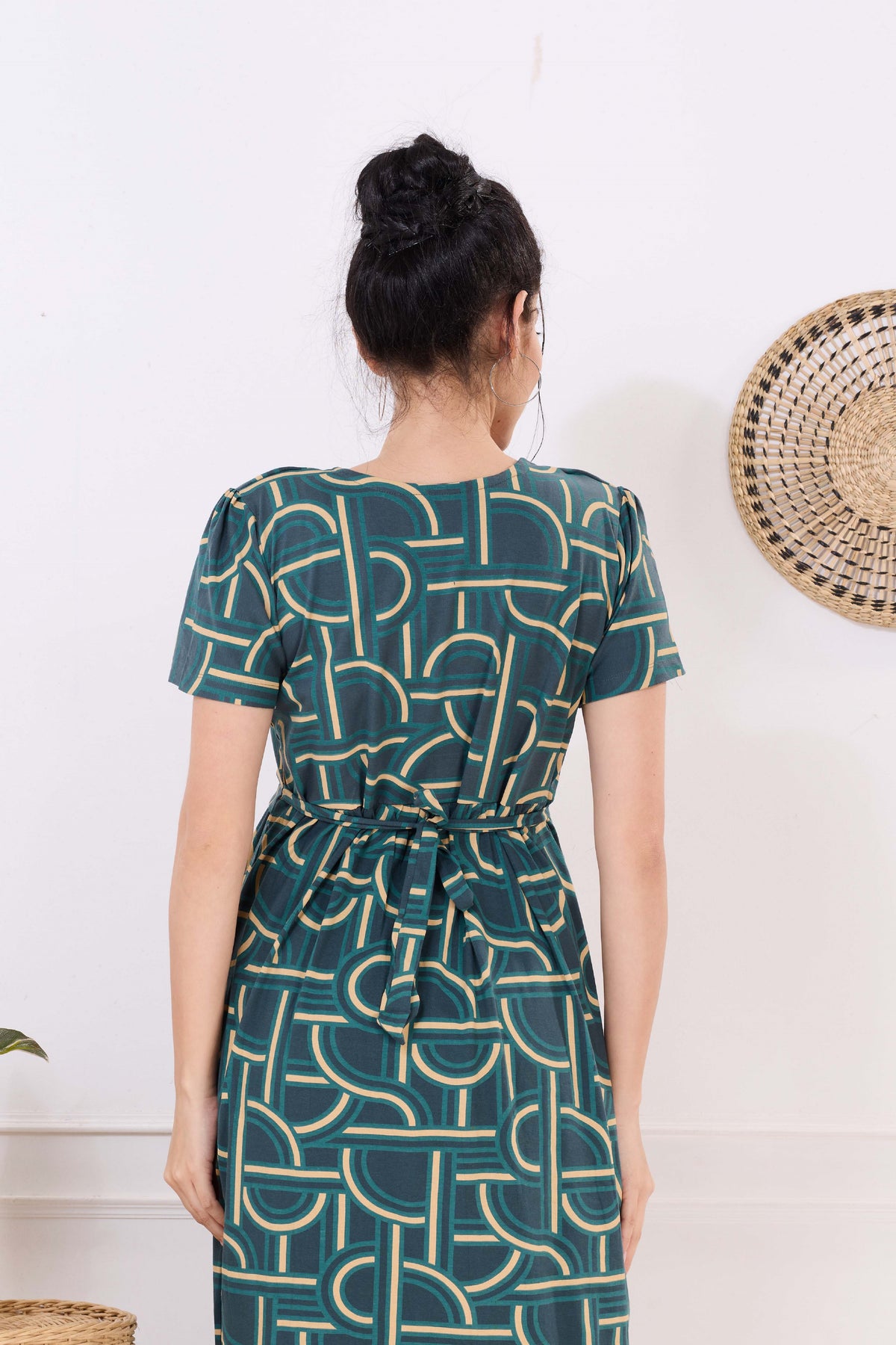 MANGAI HOSIERY Cotton Zipless Feeding Wear | Fancy Sleeve with Round Neck | Flap Open Zipless Feeding wear for Pregnancy Women (MMG)