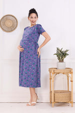 MANGAI HOSIERY Cotton Zipless Feeding Wear | Fancy Sleeve with Round Neck | Flap Open Zipless Feeding wear for Pregnancy Women (MMG)