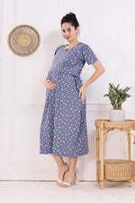 MANGAI HOSIERY Cotton Zipless Feeding Wear | Fancy Sleeve with Round Neck | Flap Open Zipless Feeding wear for Pregnancy Women (MMG)