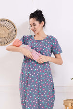 MANGAI HOSIERY Cotton Zipless Feeding Wear | Fancy Sleeve with Round Neck | Flap Open Zipless Feeding wear for Pregnancy Women (MMG)