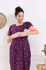 MANGAI HOSIERY Cotton Zipless Feeding Wear | Fancy Sleeve with Round Neck | Flap Open Zipless Feeding wear for Pregnancy Women (MMG)
