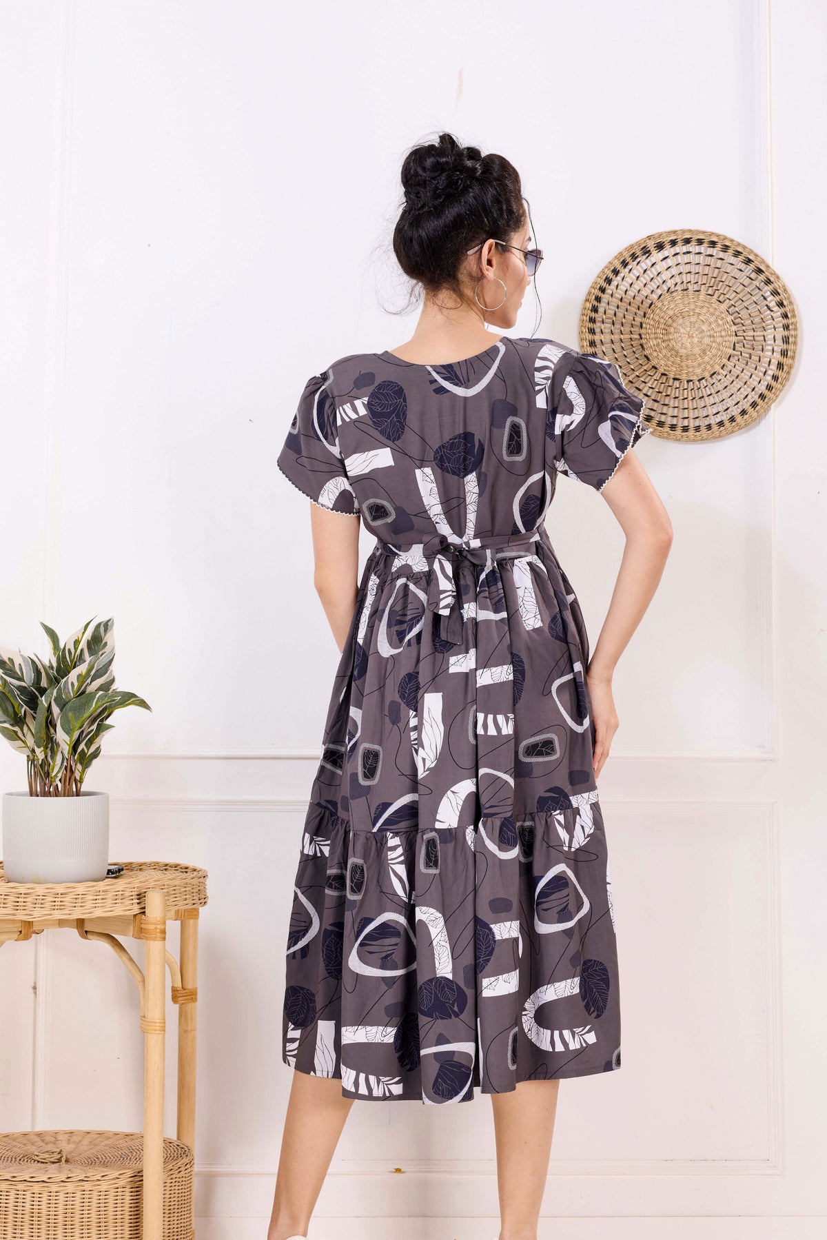 Rayon MAXI FROCK Model Nighties | Fancy Petal Sleeve | Fancy Neck & Side Pocket | Pleated Frock MAXI Style | Trendy Collection's for Stylish Women & Teenage Girl (FSF)