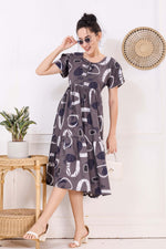 Rayon MAXI FROCK Model Nighties | Fancy Petal Sleeve | Fancy Neck & Side Pocket | Pleated Frock MAXI Style | Trendy Collection's for Stylish Women & Teenage Girl (FSF)
