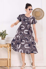 Rayon MAXI FROCK Model Nighties | Fancy Petal Sleeve | Fancy Neck & Side Pocket | Pleated Frock MAXI Style | Trendy Collection's for Stylish Women & Teenage Girl (FSF)