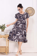 Rayon MAXI FROCK Model Nighties | Fancy Petal Sleeve | Fancy Neck & Side Pocket | Pleated Frock MAXI Style | Trendy Collection's for Stylish Women & Teenage Girl (FSF)