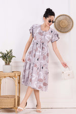 Rayon MAXI FROCK Model Nighties | Fancy Petal Sleeve | Fancy Neck & Side Pocket | Pleated Frock MAXI Style | Trendy Collection's for Stylish Women & Teenage Girl (FSF)