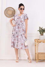 Rayon MAXI FROCK Model Nighties | Fancy Petal Sleeve | Fancy Neck & Side Pocket | Pleated Frock MAXI Style | Trendy Collection's for Stylish Women & Teenage Girl (FSF)