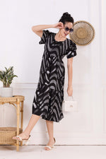 Rayon MAXI FROCK Model Nighties | Fancy Petal Sleeve | Fancy Neck & Side Pocket | Pleated Frock MAXI Style | Trendy Collection's for Stylish Women & Teenage Girl (FSF)