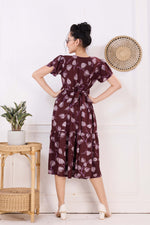 Rayon MAXI FROCK Model Nighties | Fancy Petal Sleeve | Fancy Neck & Side Pocket | Pleated Frock MAXI Style | Trendy Collection's for Stylish Women & Teenage Girl (FSF)