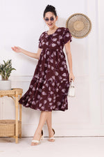 Rayon MAXI FROCK Model Nighties | Fancy Petal Sleeve | Fancy Neck & Side Pocket | Pleated Frock MAXI Style | Trendy Collection's for Stylish Women & Teenage Girl (FSF)