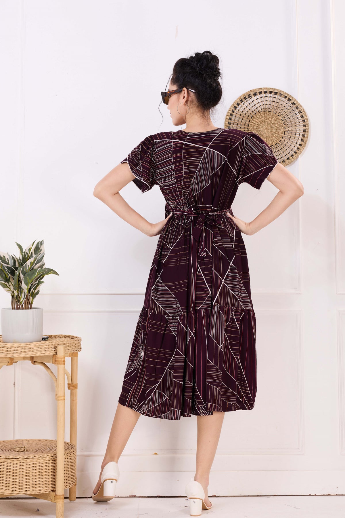 Rayon MAXI FROCK Model Nighties | Fancy Petal Sleeve | Fancy Neck & Side Pocket | Pleated Frock MAXI Style | Trendy Collection's for Stylish Women & Teenage Girl (FSF)