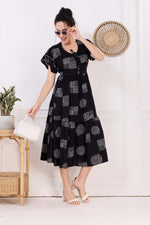 Rayon MAXI FROCK Model Nighties | Fancy Petal Sleeve | Fancy Neck & Side Pocket | Pleated Frock MAXI Style | Trendy Collection's for Stylish Women & Teenage Girl (FSF)