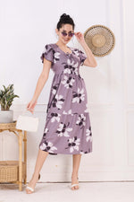 Rayon MAXI FROCK Model Nighties | Fancy Petal Sleeve | Fancy Neck & Side Pocket | Pleated Frock MAXI Style | Trendy Collection's for Stylish Women & Teenage Girl (FSF)