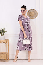 Rayon MAXI FROCK Model Nighties | Fancy Petal Sleeve | Fancy Neck & Side Pocket | Pleated Frock MAXI Style | Trendy Collection's for Stylish Women & Teenage Girl (FSF)