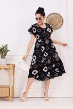 Rayon MAXI FROCK Model Nighties | Fancy Petal Sleeve | Fancy Neck & Side Pocket | Pleated Frock MAXI Style | Trendy Collection's for Stylish Women & Teenage Girl (FSF)