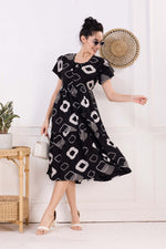 Rayon MAXI FROCK Model Nighties | Fancy Petal Sleeve | Fancy Neck & Side Pocket | Pleated Frock MAXI Style | Trendy Collection's for Stylish Women & Teenage Girl (FSF)