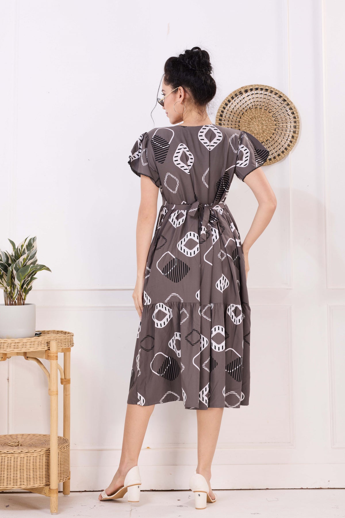 Rayon MAXI FROCK Model Nighties | Fancy Petal Sleeve | Fancy Neck & Side Pocket | Pleated Frock MAXI Style | Trendy Collection's for Stylish Women & Teenage Girl (FSF)