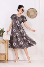 Rayon MAXI FROCK Model Nighties | Fancy Petal Sleeve | Fancy Neck & Side Pocket | Pleated Frock MAXI Style | Trendy Collection's for Stylish Women & Teenage Girl (FSF)