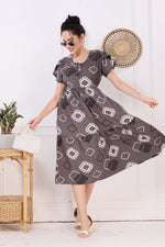 Rayon MAXI FROCK Model Nighties | Fancy Petal Sleeve | Fancy Neck & Side Pocket | Pleated Frock MAXI Style | Trendy Collection's for Stylish Women & Teenage Girl (FSF)