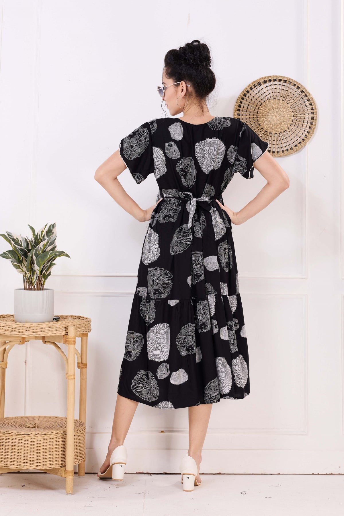 Rayon MAXI FROCK Model Nighties | Fancy Petal Sleeve | Fancy Neck & Side Pocket | Pleated Frock MAXI Style | Trendy Collection's for Stylish Women & Teenage Girl (FSF)