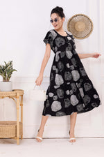 Rayon MAXI FROCK Model Nighties | Fancy Petal Sleeve | Fancy Neck & Side Pocket | Pleated Frock MAXI Style | Trendy Collection's for Stylish Women & Teenage Girl (FSF)