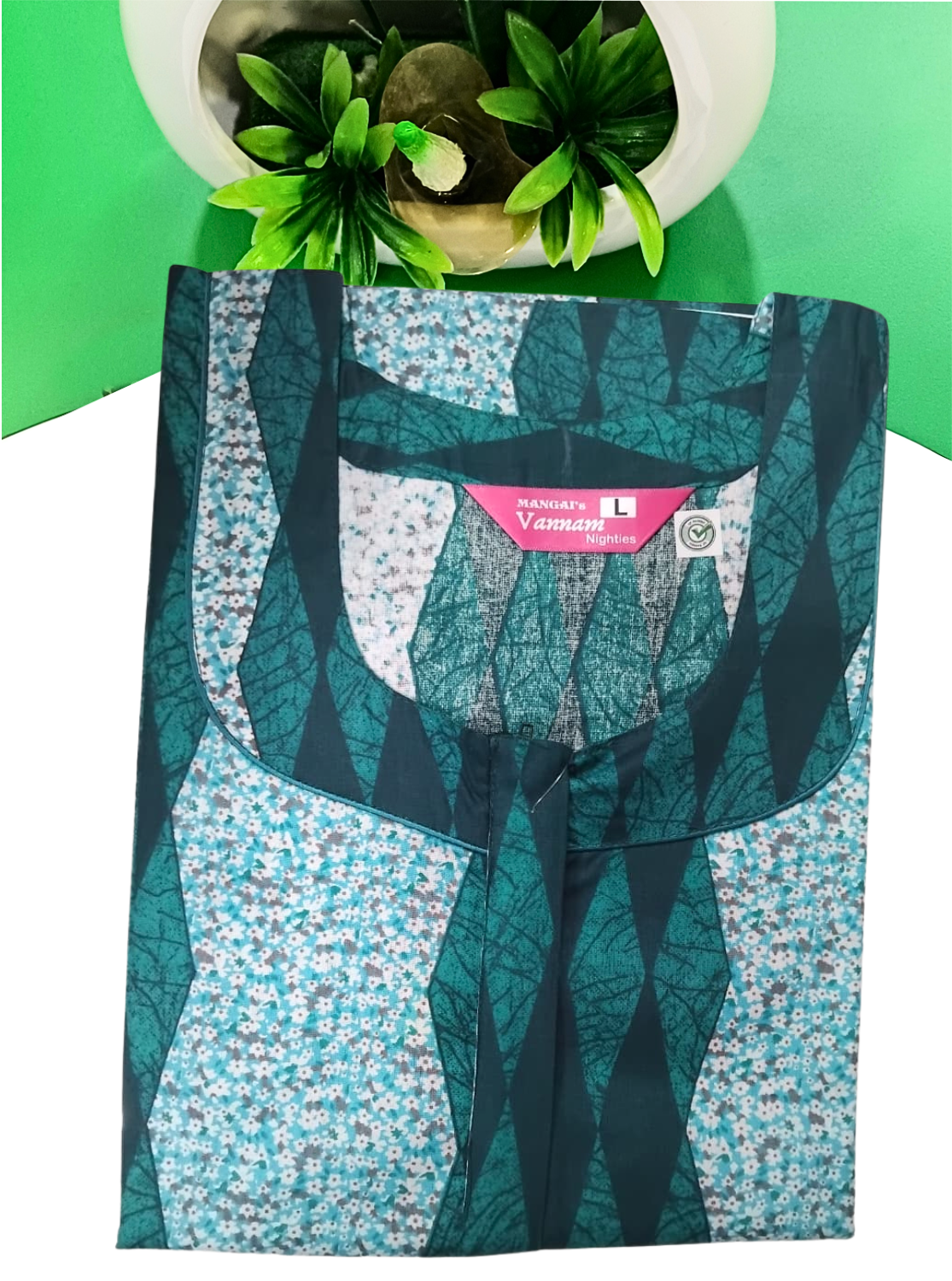 MANGAI Daily Wear Casual Comfort Fit Cotton Printed Nighties | Zipper Closed Model |Summer Arrival's for Trendy Women's (DRN)