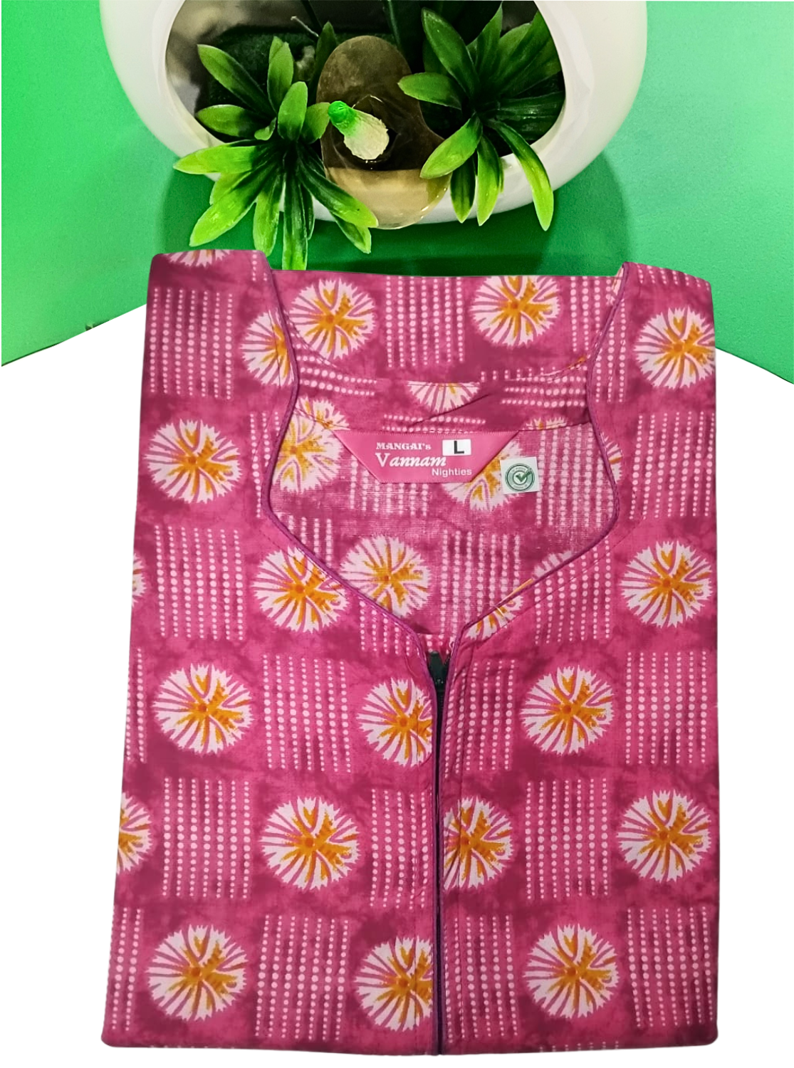 MANGAI New Regular Fit Cotton PrintedNighties - All Over Printed Stylish Nightwear for Stylish Women | Side Cut Pocket | Beautiful Nighties for Stylish Women's (DRN)