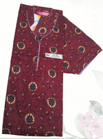 MANGAI Daily Wear Casual Comfort Fit Cotton Printed Nighties | Front open Zipper Model| Slit Open & Neck Collar Comfort Fit Daily Wear Nighties (DRN)