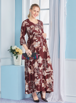 New ArrivalsONLY MINE Premium 4-IN-ONE Mom's Wear - Soft & Smooth Rayon | Maternity | Feeding | Long Frock | Casual Wear for Pregnancy Women's (4-IN-ONE-LFRK)