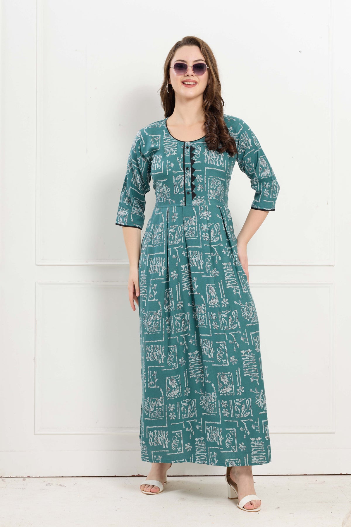 Alpine KURTI Style | Beautiful Stylish KURTI Model | Long 3/4 Sleeve & Side Pocket | Fresh Collection's for Stylish Women's (AK-3/4)