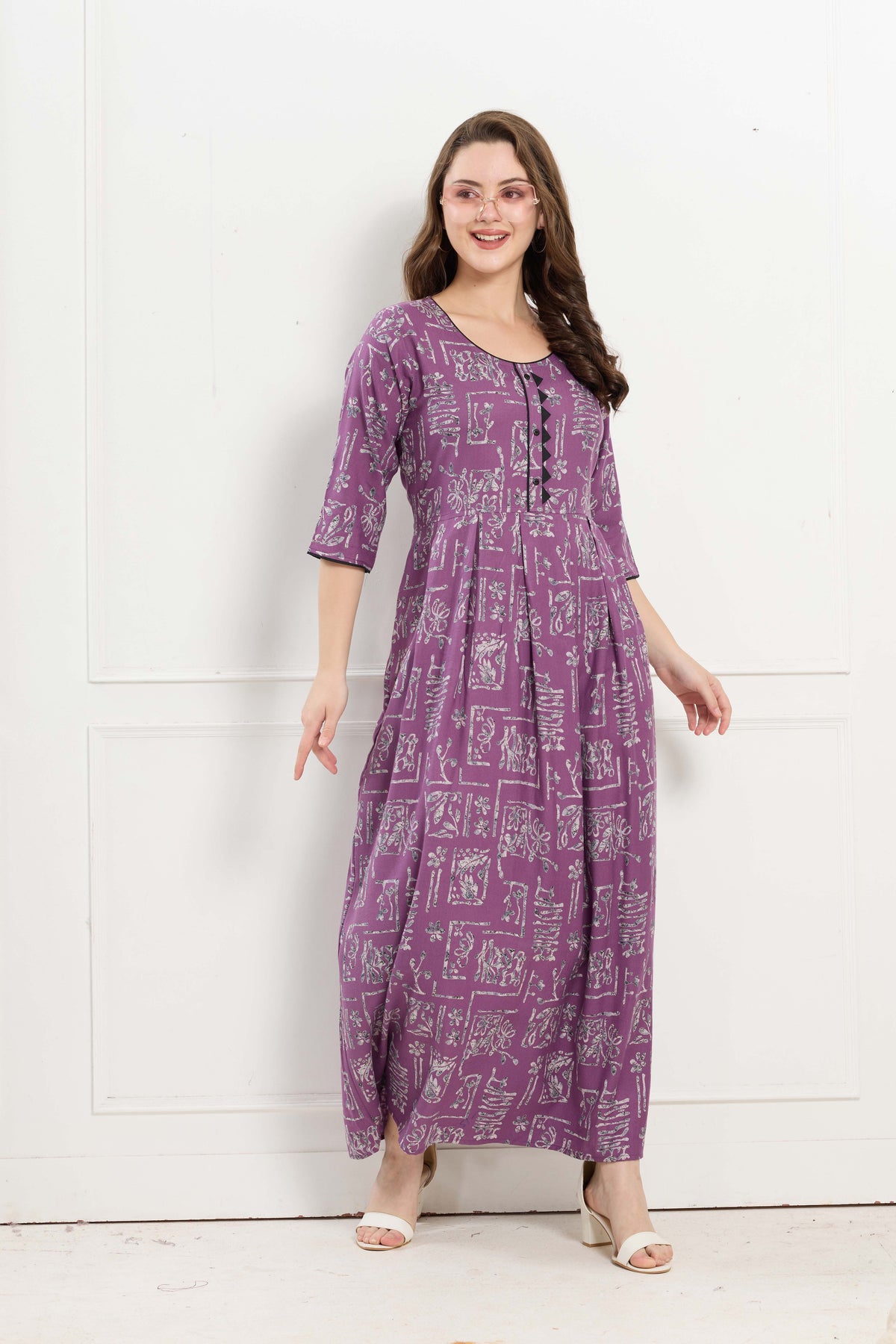 Alpine KURTI Style | Beautiful Stylish KURTI Model | Long 3/4 Sleeve & Side Pocket | Fresh Collection's for Stylish Women's (AK-3/4)