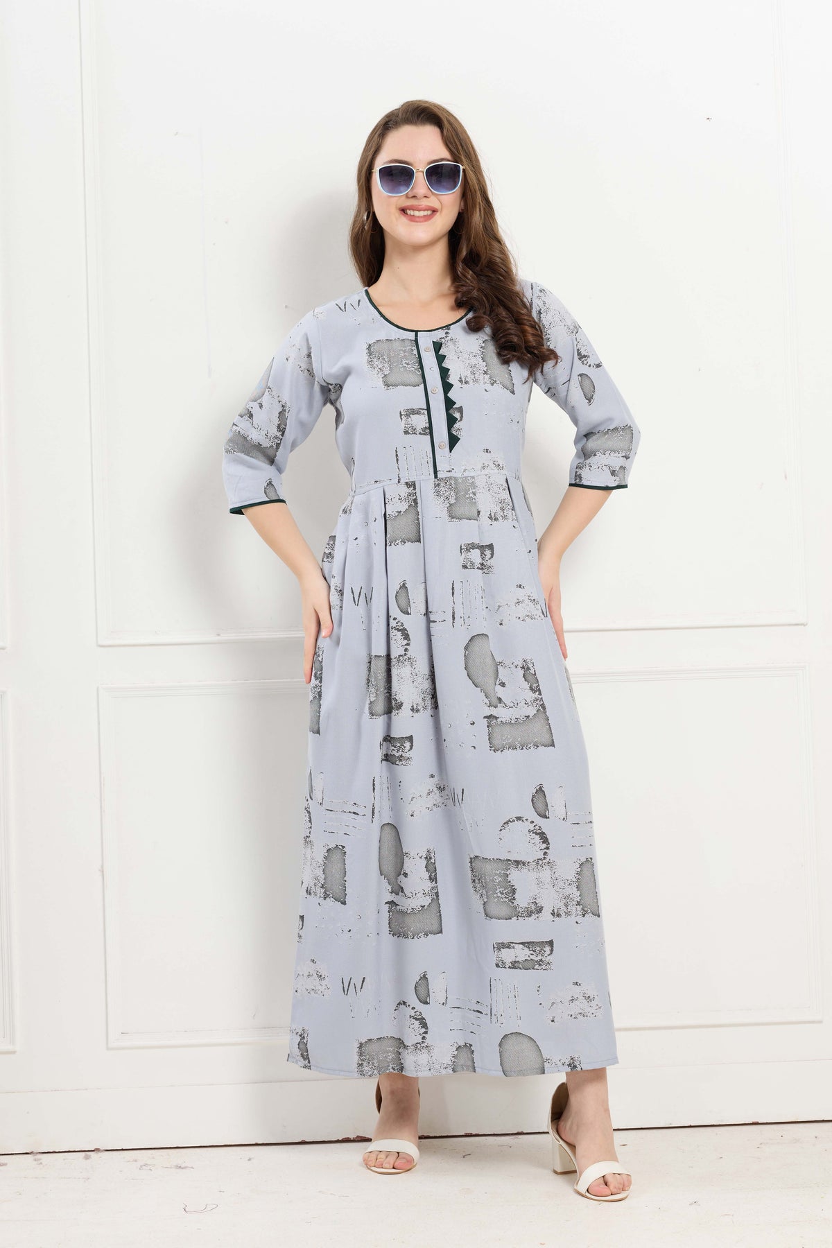 Alpine KURTI Style | Beautiful Stylish KURTI Model | Long 3/4 Sleeve & Side Pocket | Fresh Collection's for Stylish Women's (AK-3/4)