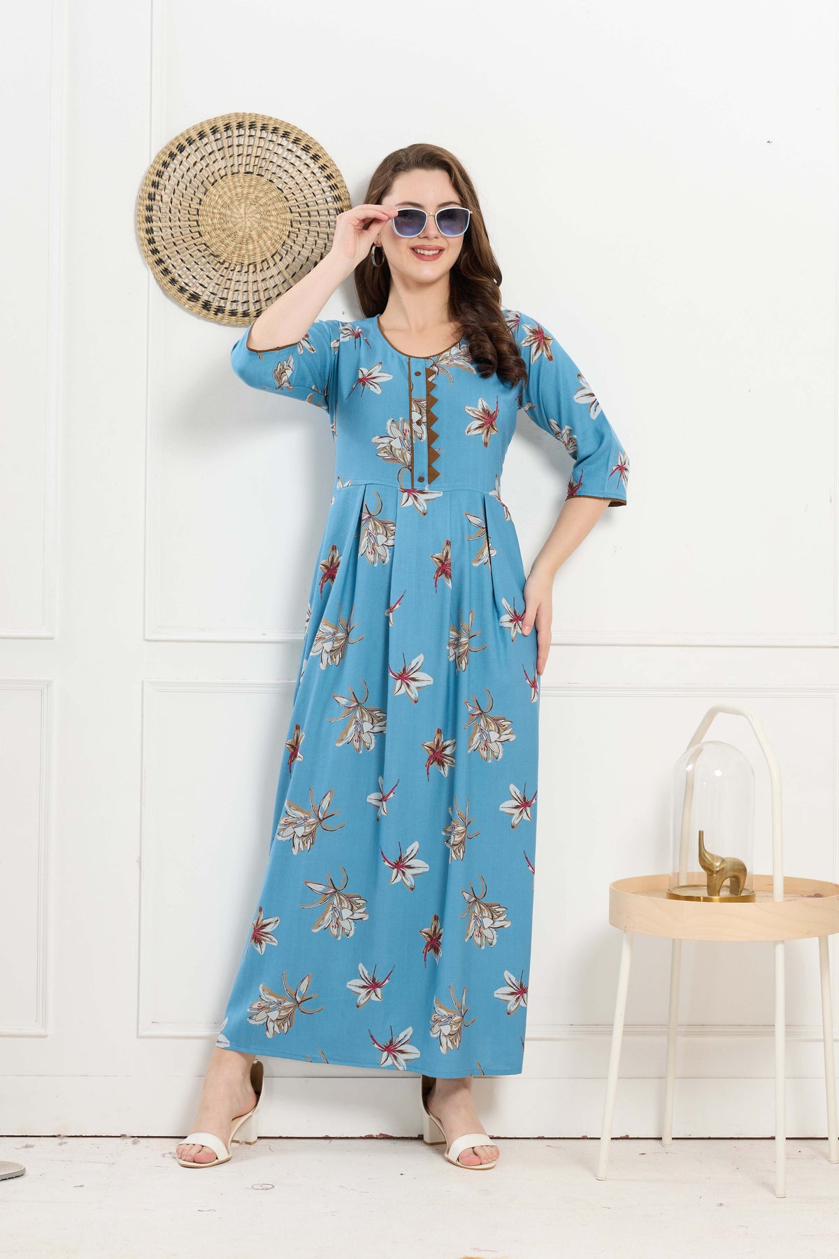 Alpine KURTI Style | Beautiful Stylish KURTI Model | Long 3/4 Sleeve & Side Pocket | Fresh Collection's for Stylish Women's (AK-3/4)