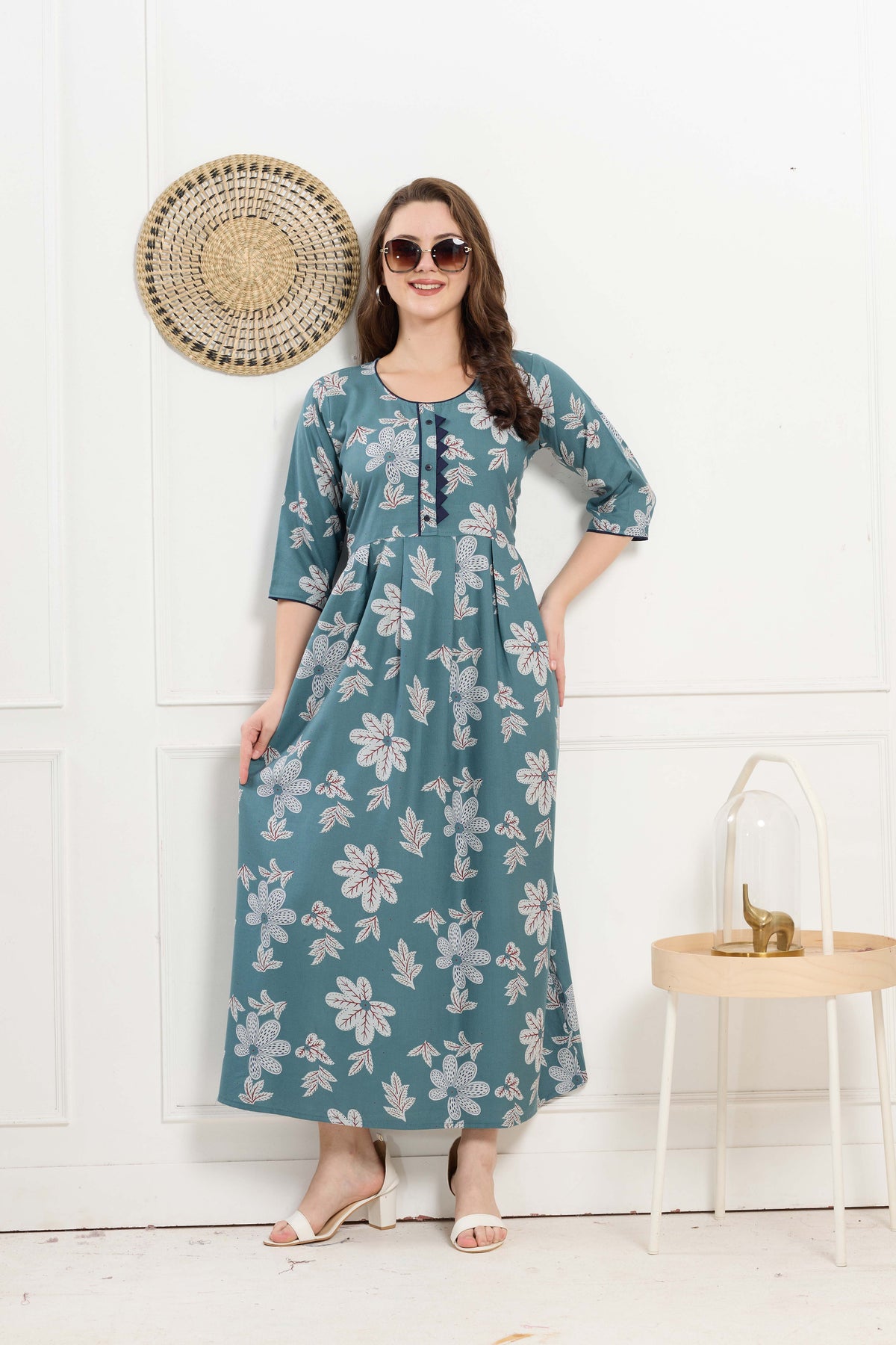 Alpine KURTI Style | Beautiful Stylish KURTI Model | Long 3/4 Sleeve & Side Pocket | Fresh Collection's for Stylish Women's (AK-3/4)