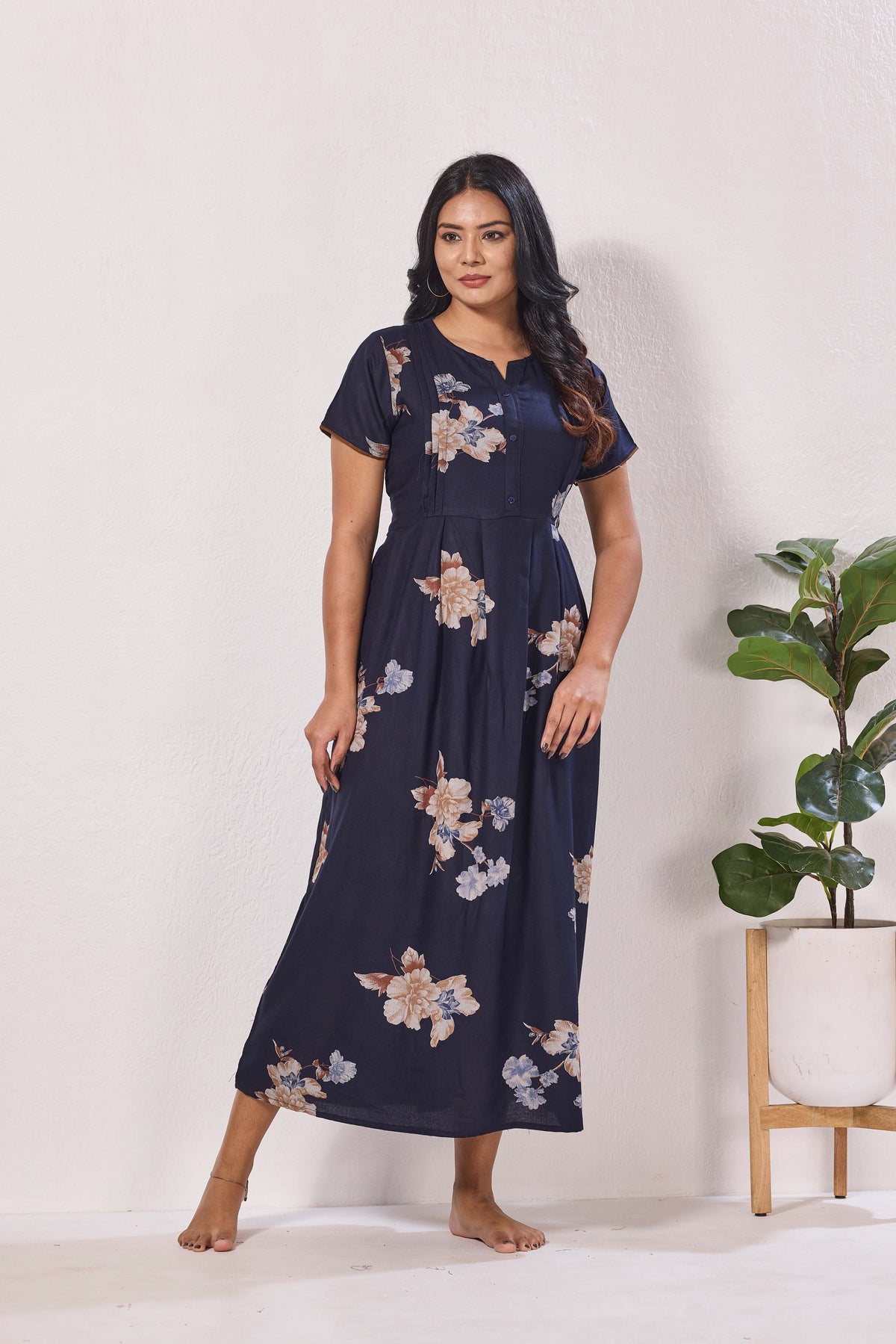 Alpine KURTHI Style Nighties| FancySleeve | Zipless Model | Stylish V-Cut neck | Updated Collection's for Stylish Women AK (H/S)