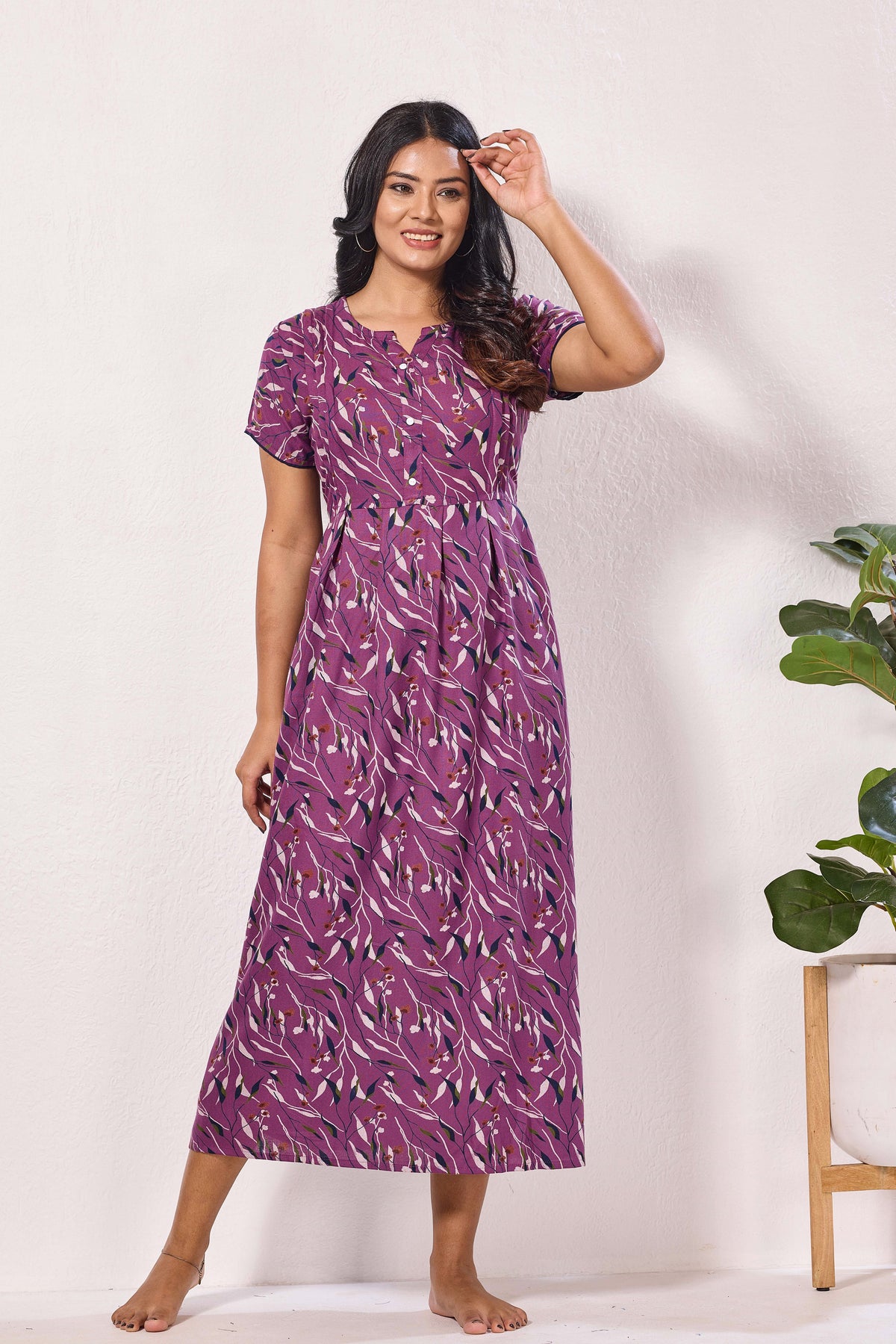 Alpine KURTHI Style Nighties| FancySleeve | Zipless Model | Stylish V-Cut neck | Updated Collection's for Stylish Women AK (H/S)