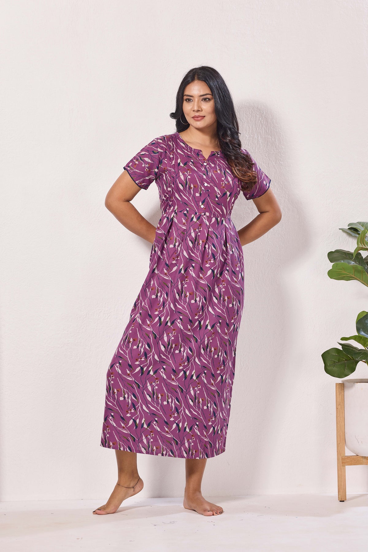 Alpine KURTHI Style Nighties| FancySleeve | Zipless Model | Stylish V-Cut neck | Updated Collection's for Stylish Women AK (H/S)