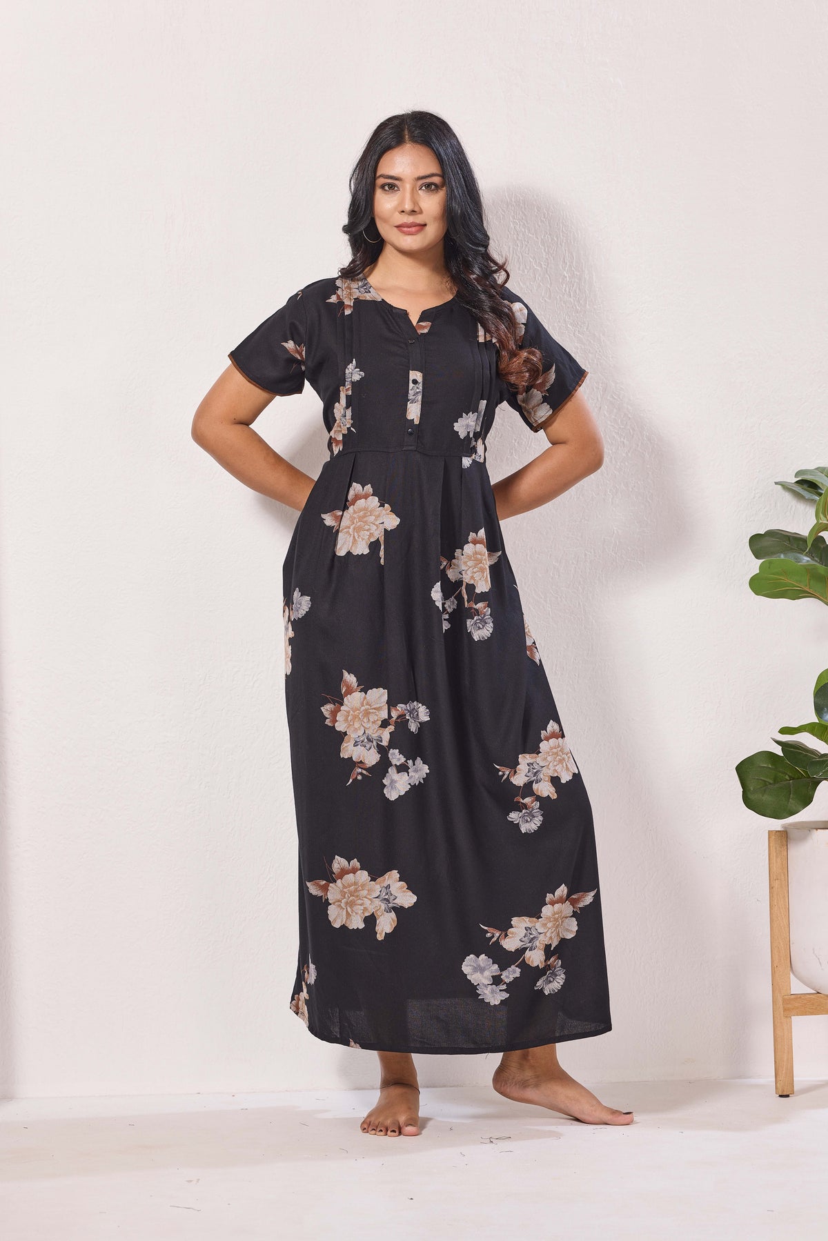 Alpine KURTHI Style Nighties| FancySleeve | Zipless Model | Stylish V-Cut neck | Updated Collection's for Stylish Women AK (H/S)