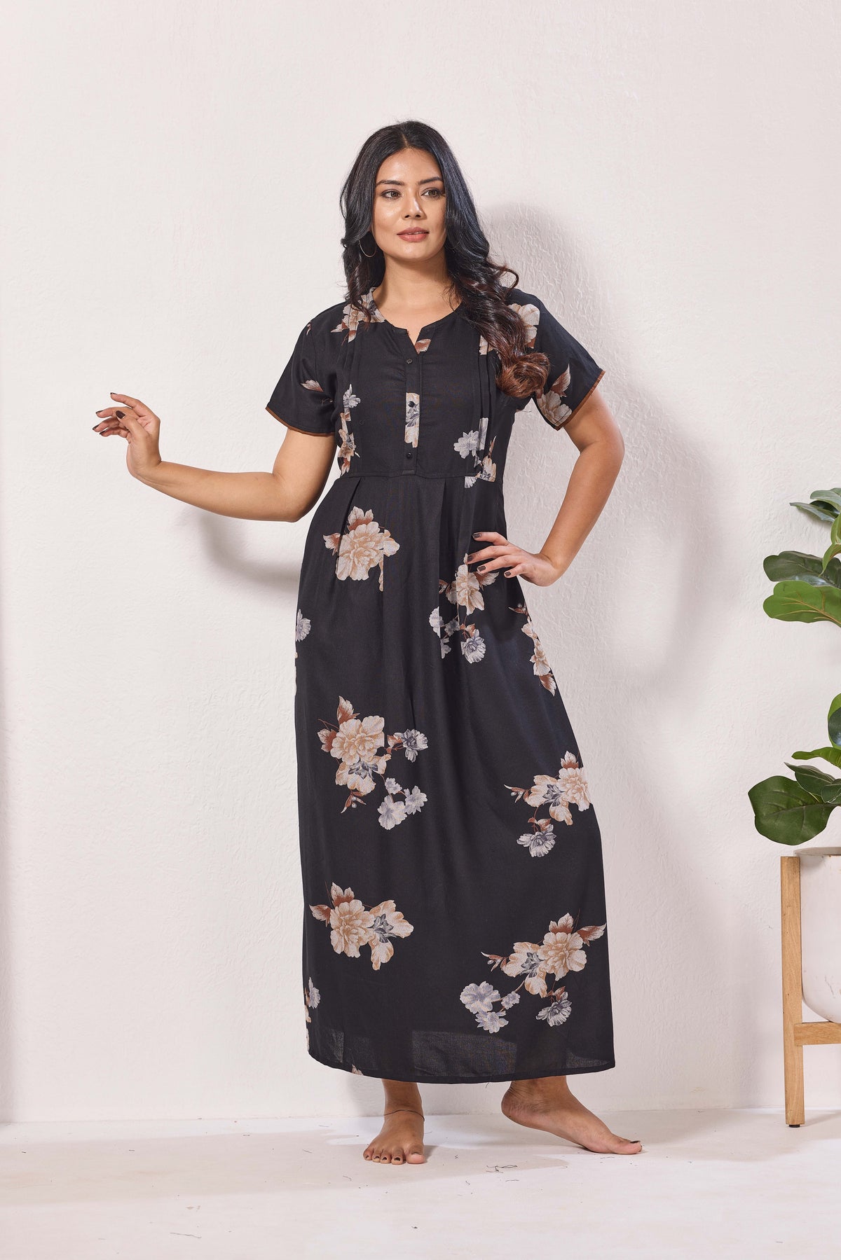 Alpine KURTHI Style Nighties| FancySleeve | Zipless Model | Stylish V-Cut neck | Updated Collection's for Stylish Women AK (H/S)